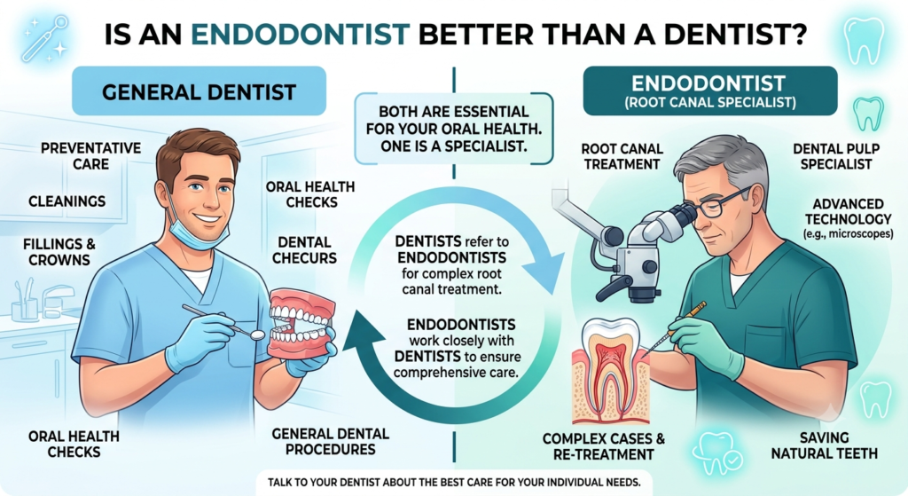What's the difference between a dentist and an endodontist?